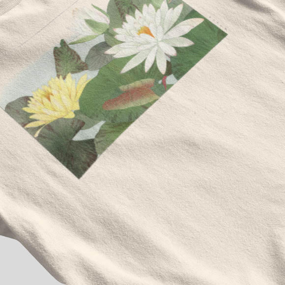 Japanese Nymphaea Lotus Flowers Tee - Picture 2 of 5